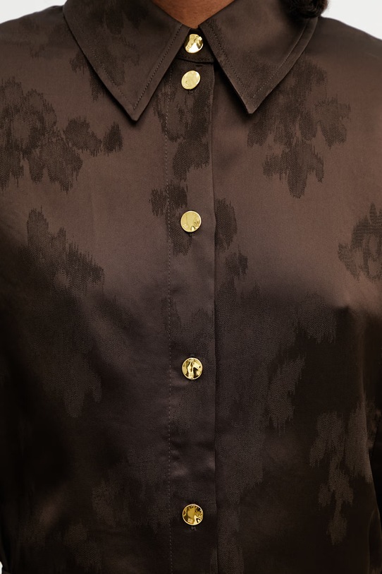 GANNI koszula damska brązowy A1040264