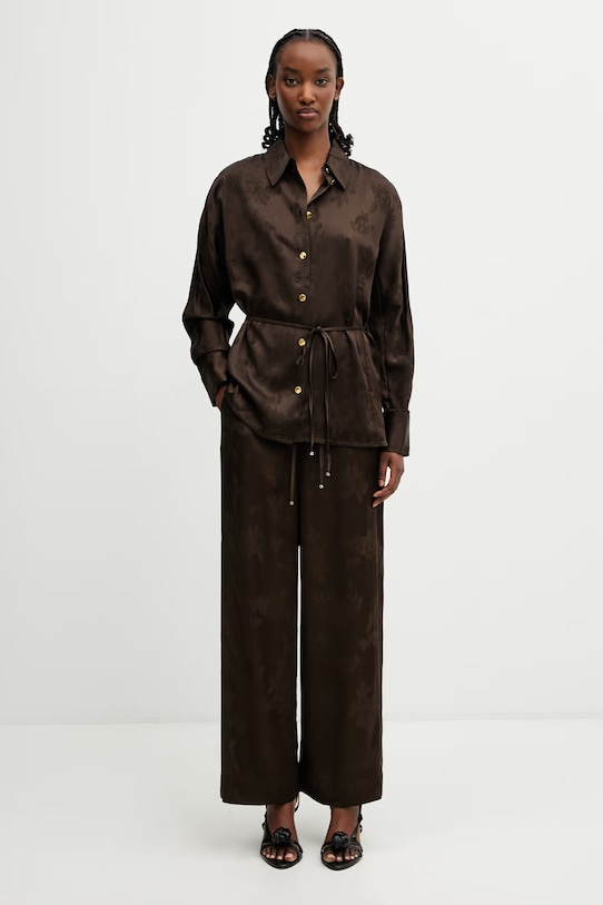 GANNI koszula damska A1040264 brązowy