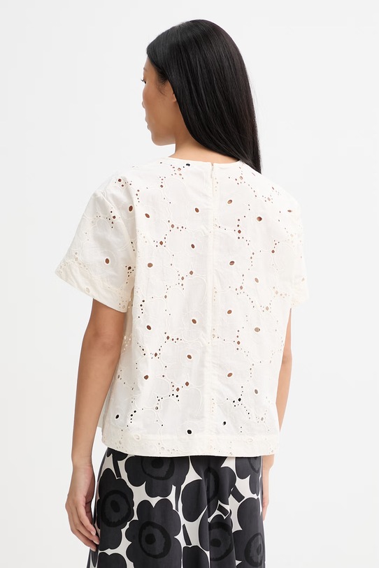 Oblečení Marimekko halenka dámská bavlněná 095644 béžová