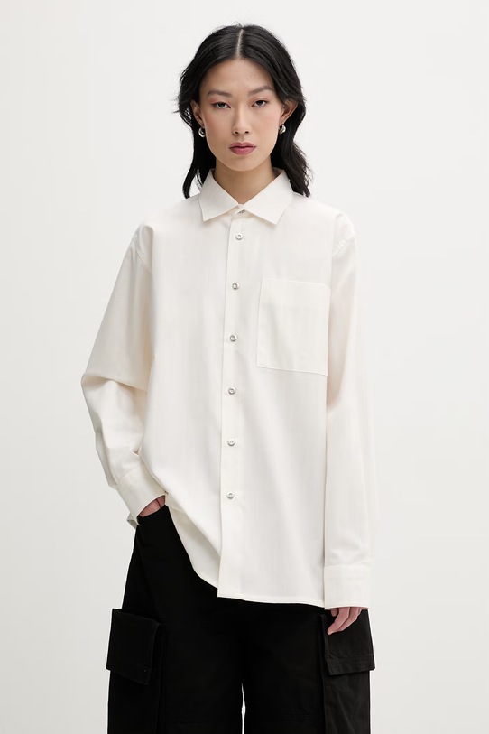 Marimekko koszula damska bawełniana beżowy 095436