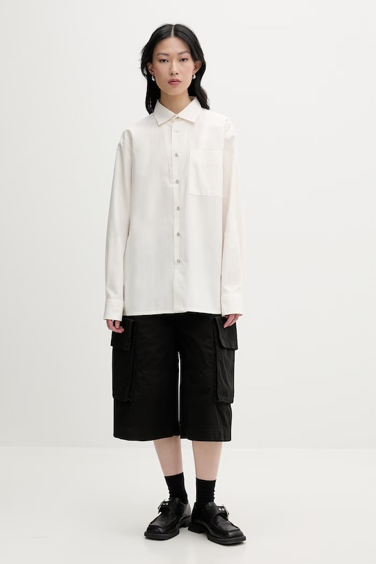 Marimekko koszula damska bawełniana 095436 beżowy SS26