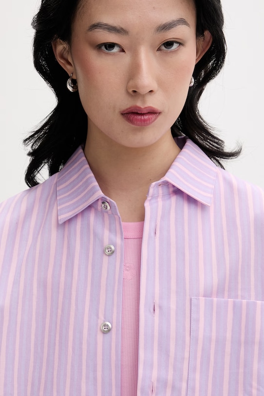 Marimekko πουκάμισο Γυναικείο βαμβακερό μωβ 095436