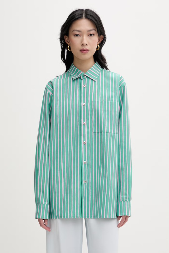 Marimekko koszula damska bawełniana zielony 095436