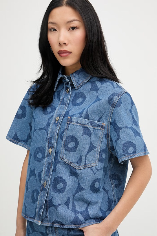 Marimekko košile dámská džínová modrá 095426
