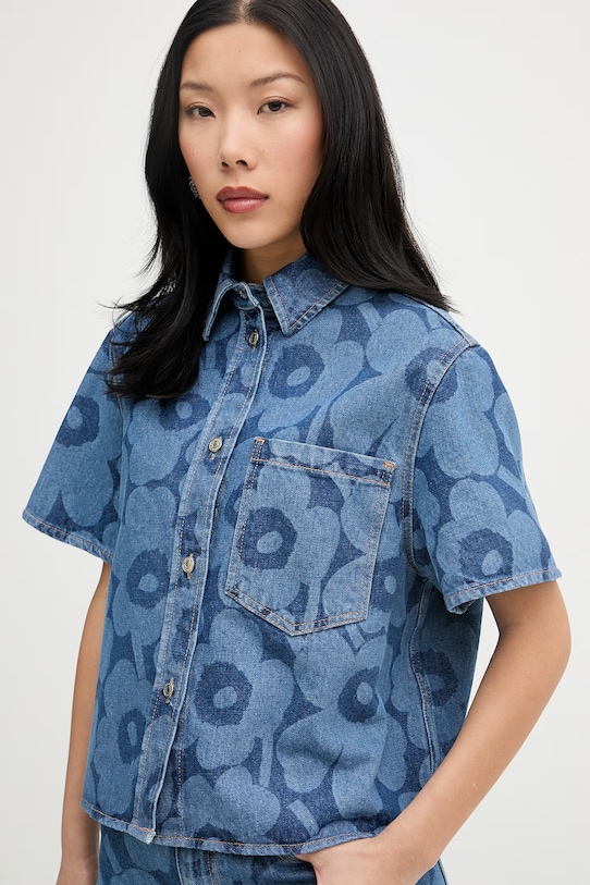 Marimekko košile dámská džínová modrá 095426