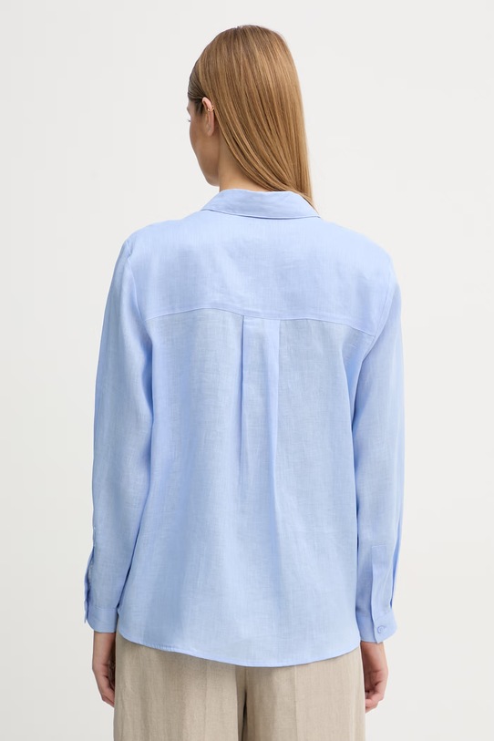 Oblečení Sisley košile dámská lněná 51G1LQ0AU modrá