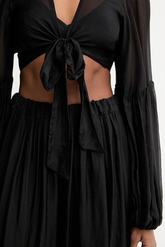 Haveone bluzka damska z dodatkiem jedwabiu CCH.Q003 czarny