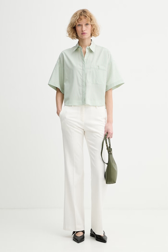 rag & bone srajca ženska bombažna Marin RAD026SSMCO zelena SS26