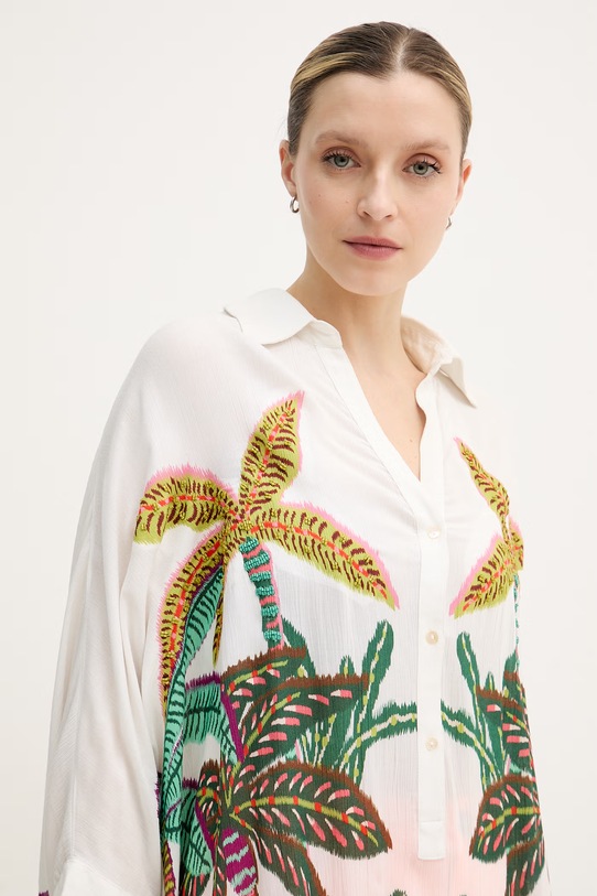 Oblečenie Lola Casademunt košeľová blúzka dámska z viskózy LS2615014 biela