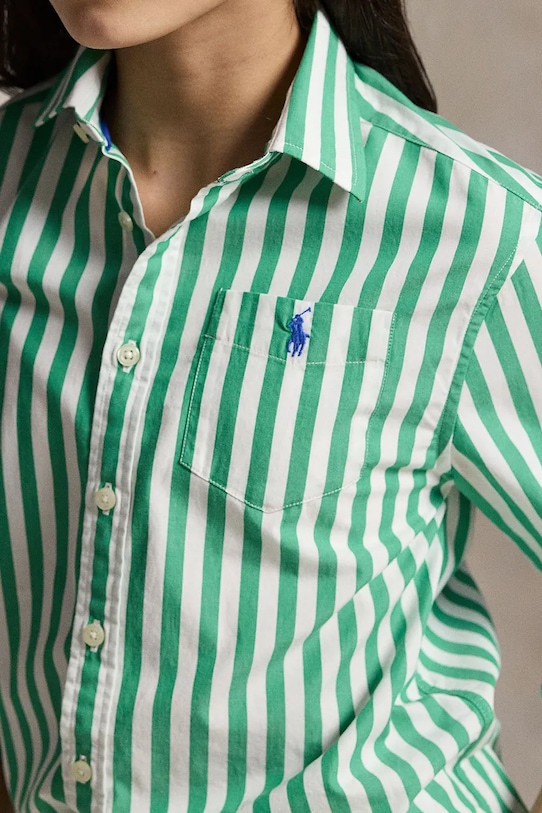 Polo Ralph Lauren cămașă de bumbac pentru copii 313A95902002 verde