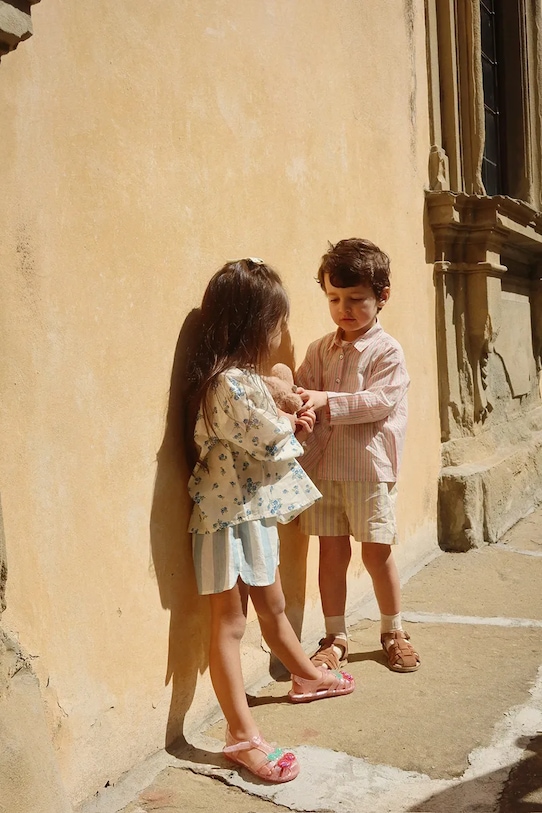 Дитяча бавовняна сорочка Konges Sløjd PACEY SHIRT GOTS KS105025.PPY2 бежевий