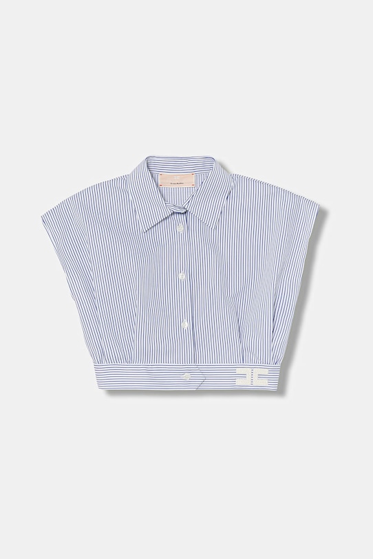 Elisabetta Franchi koszula bawełniana dziecięca wzorzyste niebieski EFCA281.0.CR025.116.128