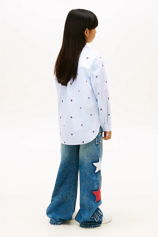 Tommy Hilfiger košeľa detská bavlnená modrá KG0KG09306.128.176.PPY2