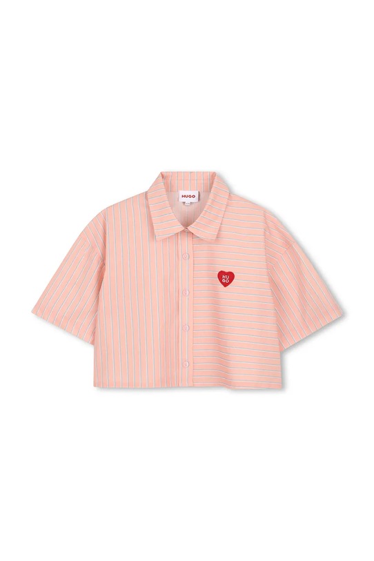 HUGO koszula dziecięca bawełniana G01041.156.162 pomarańczowy SS26