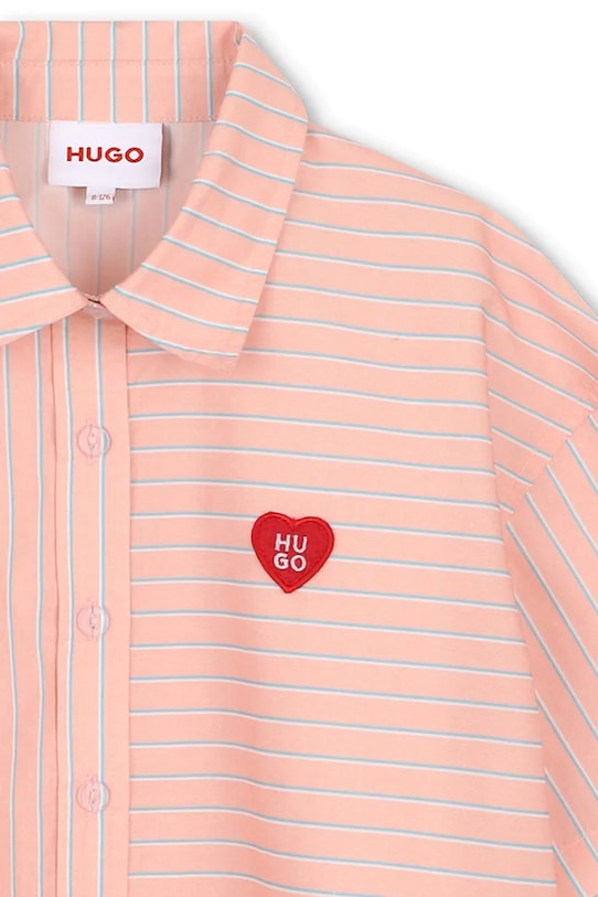 HUGO koszula dziecięca bawełniana pomarańczowy G01041.156.162