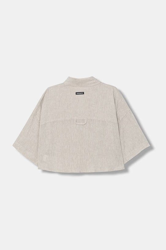 Patrizia Pepe safari košulja za djecu s lanom A713 7C0275 bež SS26