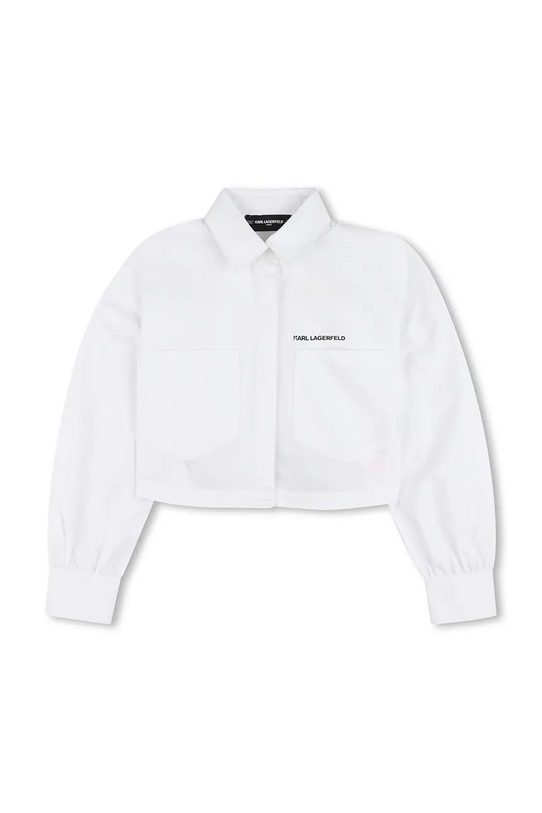 Παιδικό βαμβακερό πουκάμισο Karl Lagerfeld Z31117.156.162 λευκό SS26