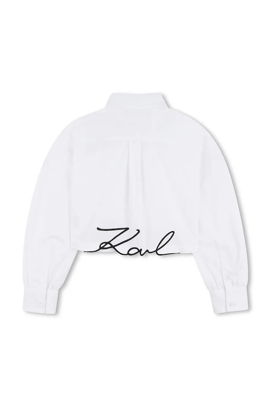 Κοριτσίστικα Παιδικό βαμβακερό πουκάμισο Karl Lagerfeld Z31117.126.150 λευκό