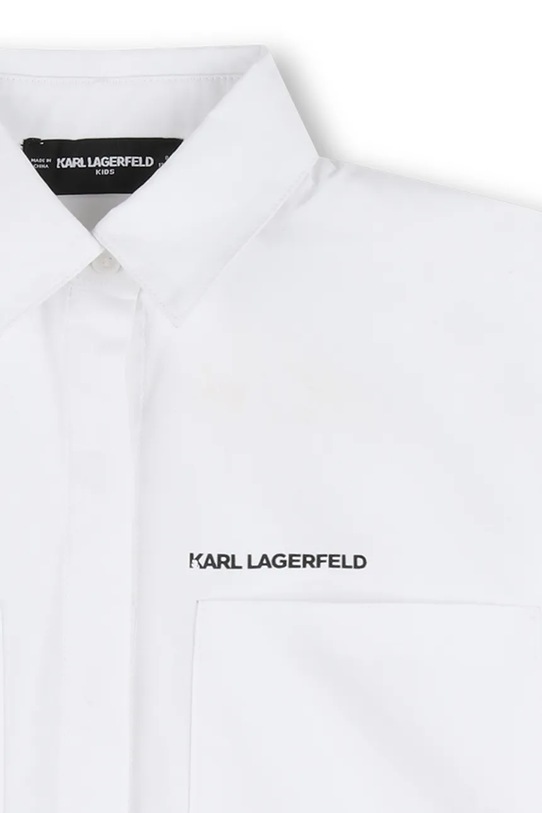Παιδικό βαμβακερό πουκάμισο Karl Lagerfeld λευκό Z31117.126.150