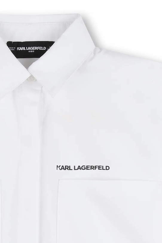 Παιδικό βαμβακερό πουκάμισο Karl Lagerfeld λευκό Z31117.126.150