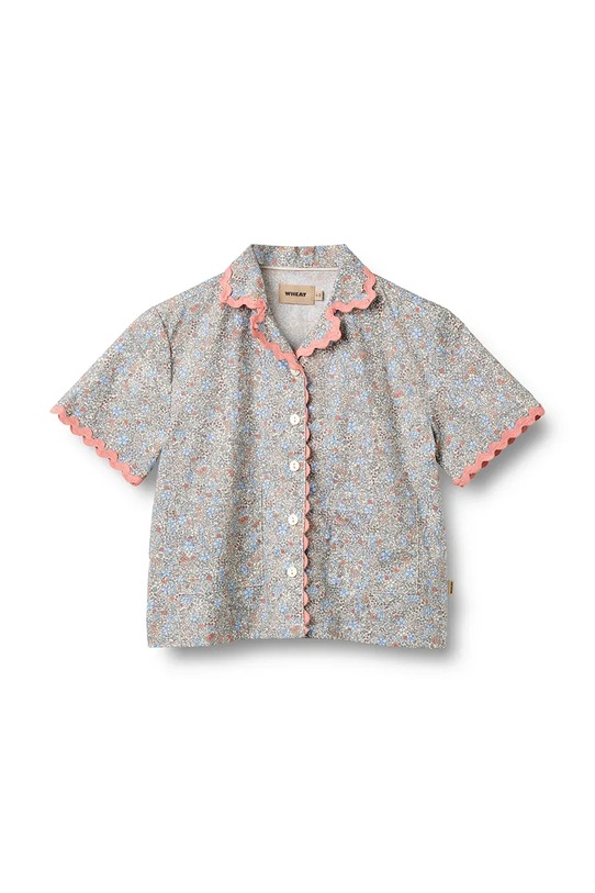 Wheat koszula bawełniana dziecięca wzorzyste niebieski 0616.223.GOTS