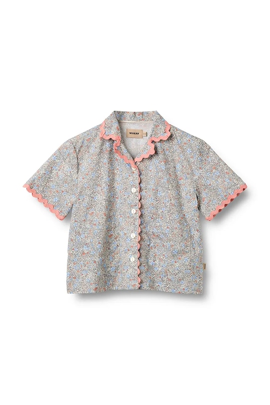 Wheat koszula bawełniana dziecięca wzorzyste niebieski 0616.223.GOTS