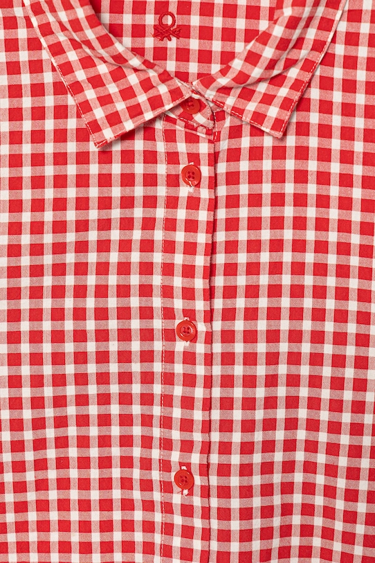 Dievča United Colors of Benetton košeľa detská bavlnená 5TEECQ04O.G.Stagionale červená