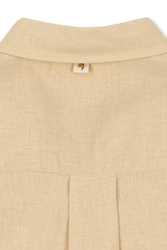 Chłopiec Konges Sløjd koszula lniana dziecięca FRANZEN SS LINEN SHIRT KS104829.PPY2 beżowy