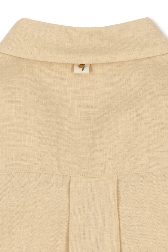 Chłopiec Konges Sløjd koszula lniana dziecięca FRANZEN SS LINEN SHIRT KS104829.PPY2 beżowy
