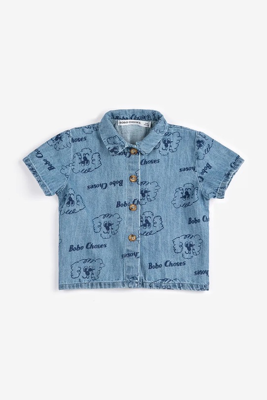 Bobo Choses koszula jeansowa niemowlęca Pickles The Dog 126AB027 niebieski SS26