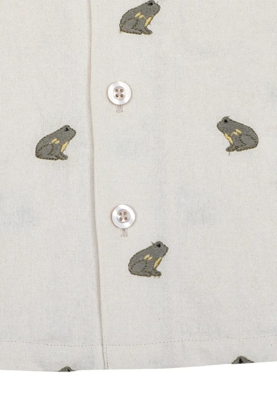 Donsje koszula z dodatkiem lnu dziecięca Deccie Shirt Frogs 4116801 biały