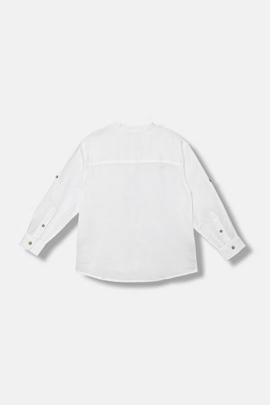 United Colors of Benetton detská košeľa s ľanom 5IPVCQ04T.G.Stagionale biela SS26