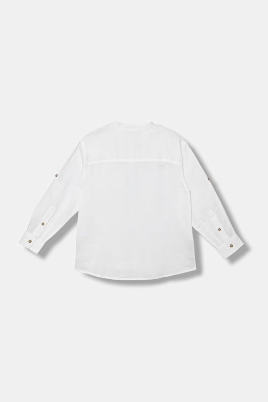 United Colors of Benetton detská košeľa s ľanom 5IPVCQ04T.G.Stagionale biela SS26