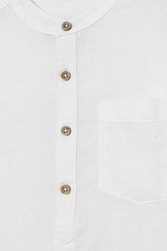 Chlapec United Colors of Benetton detská košeľa s ľanom 5IPVCQ04T.G.Stagionale biela