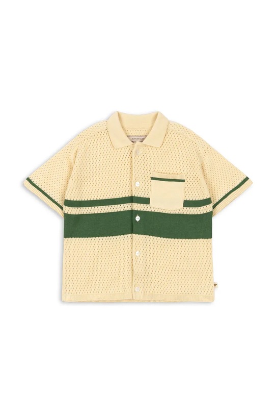 Konges Sløjd риза за деца от памук HAI KNIT SHIRT GOTS KS105410.PPY2 жълт SS26