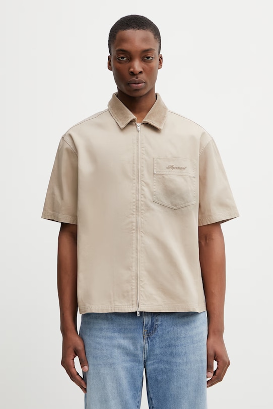 RAMONA ZIPPED košeľa safari bavlnená pánska béžová MLM100538.37