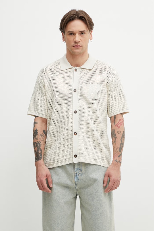 Represent PICO koszula męska z bawełną beżowy MLM100770.26