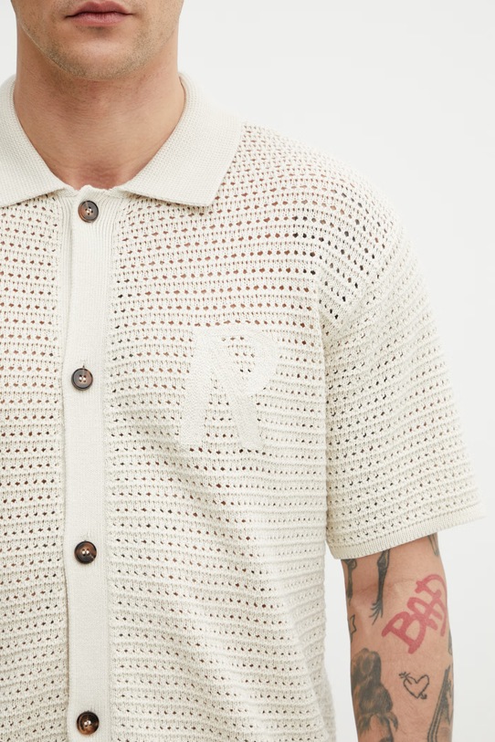 Represent PICO koszula męska z bawełną beżowy MLM100770.26