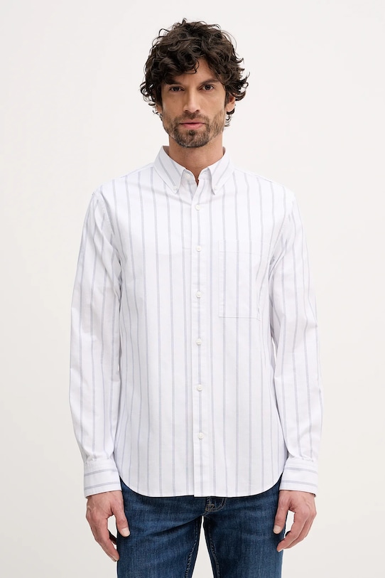 Πουκάμισο Calvin Klein Jeans μακρύ λευκό LV04RE113G