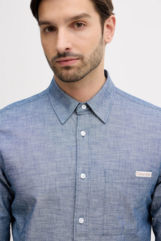 Calvin Klein Jeans koszula bawełniana niebieski LV04RF109G