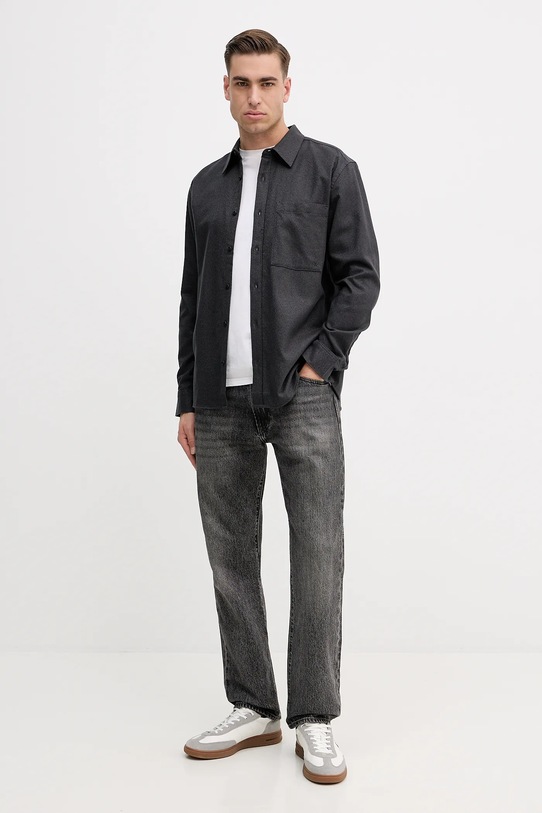 Calvin Klein Jeans koszula bawełniana LV14RE112G szary SS26