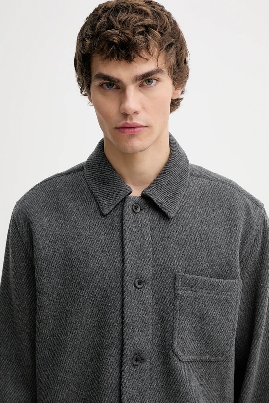 Les Deux kurtka koszulowa z dodatkiem wełny szary 1001007
