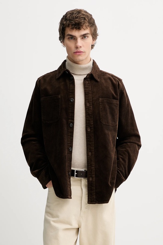 Les Deux koszula sztruksowa z elastanem brązowy 1001701
