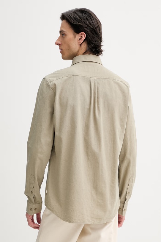Oblečení Košile s příměsí lnu Les Deux Konrad 1001295 zelená