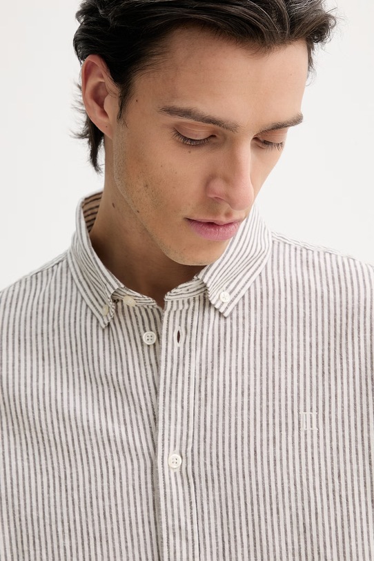 Πουκάμισο με προσθήκη λινού Les Deux Konrad μπεζ 1001330