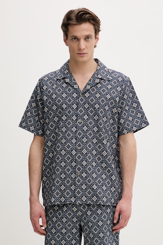 Les Deux koszula męska bawełniana Lukas niebieski 1001372