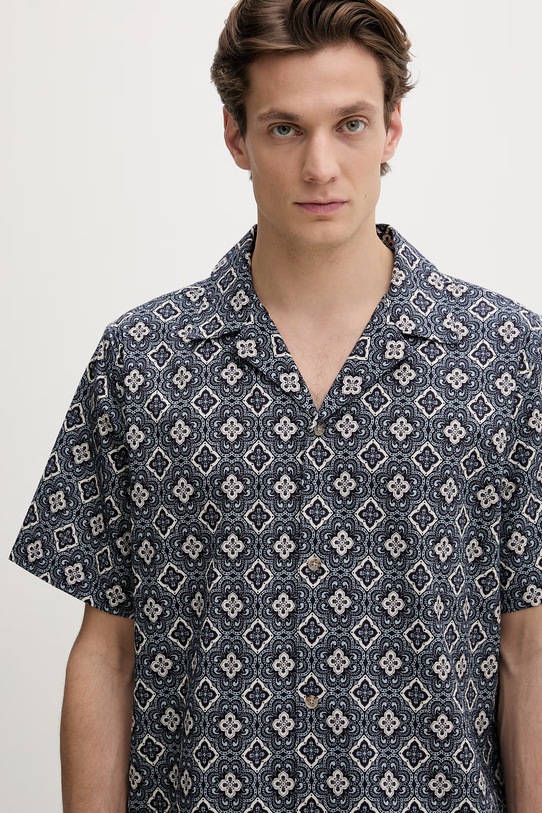 Les Deux koszula męska bawełniana Lukas niebieski 1001372