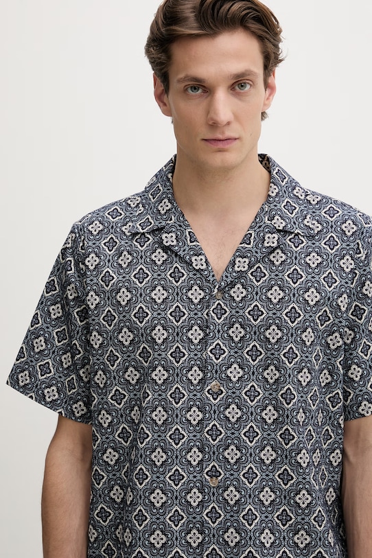 Les Deux koszula męska bawełniana Lukas niebieski 1001372