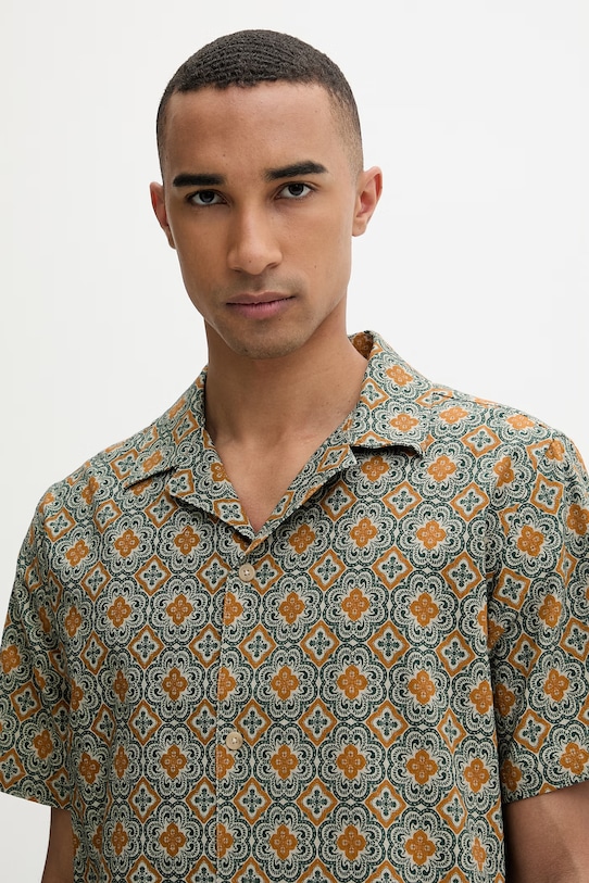 Les Deux pánska bavlnená košeľa Lukas zelená 1001372