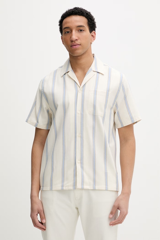 Les Deux pánska bavlnená košeľa Lawson béžová 1001389